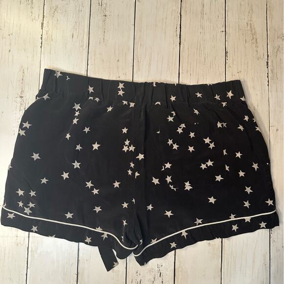 Equipment Lillian Silk Short Pajamas black + cream stars size XS Long Sleeve - Picture 7 of 13